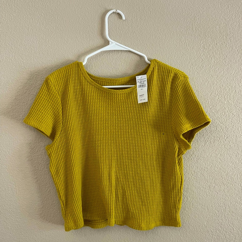 Mustard American Eagle top